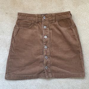 Hollister Brown Ultra High Rise Corduroy Skirt